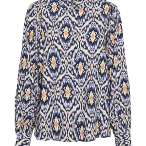 Vmsifa L/s Shirt Wvn Lcs - Blauw Dessin