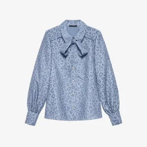 Pragues Leopard Blouse - Blauw Dessin