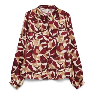 Vmgeodora Ls Shirt Wvn Lcs - Rood Dessin