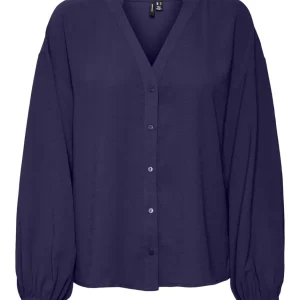 Vmeye L/s Top Wvn Btq Ga - Aubergine