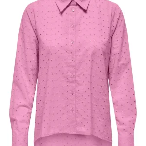 Onlalfie Nice Emb Ls High Low Shirt - Roze