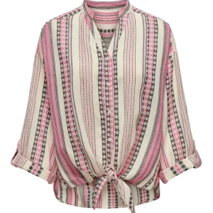 Onllouise Ls Knot Shirt Wvn Cs - Roze Dessin