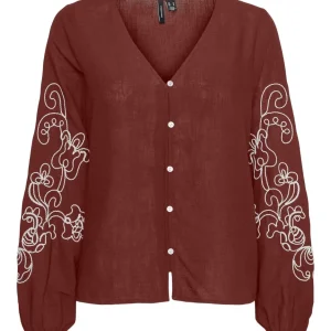 Vmsanne Ls Shirt Wvn Ga - Brique