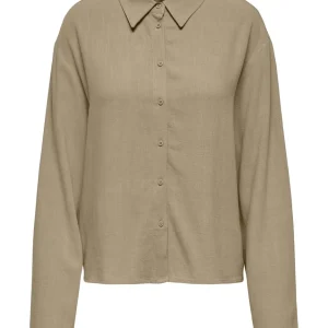 Onlsolvi L/s Linen Bl Shirt Cc Pnt - Taupe