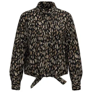 Onllane Ls Knot Shirt Cs Ptm - Bruin Dessin