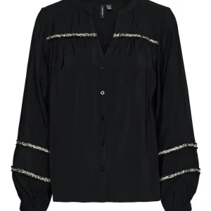 Vmdemi Detail Ls Top Wvn Ga - Zwart