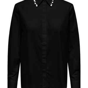 Jdylula L/s Pearl Detail Shirt Wvn - Zwart