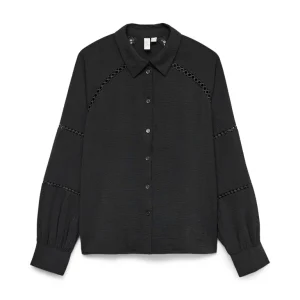 Vmgusla L/s Shirt Wvn Btq Ga - Zwart