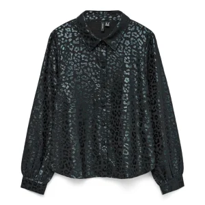 Vmcarla Foil L/s Shirt Wvn Ga - Zwart