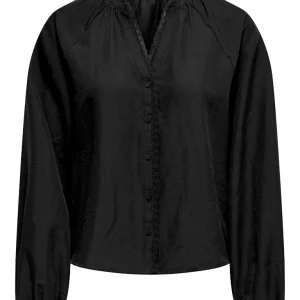 Jdyloli L/s Lace Shirt Wvn Dia - Zwart