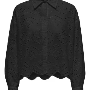 Onlvalais L/s Shirt Wvn Noos - Zwart
