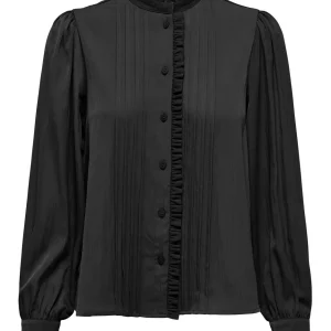 Onlsara Haylee Ls Pleat Shirt Wvn - Zwart