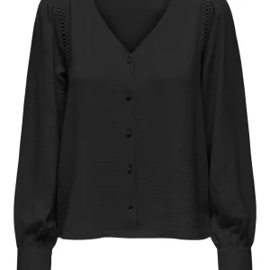 Jdylion Life 3/4 V-neck Shirt Wvn - Zwart