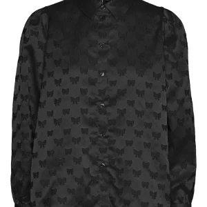 Vmviga Jacquard Ls Shirt Wvn Ga - Zwart