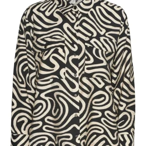 Vmvigdis L/s Shirt Wvn Btq Ga - Zwart Dessin