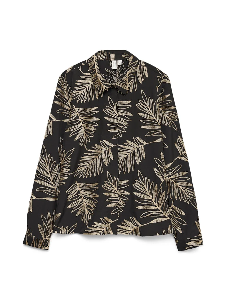 Vmgertrude L/s Shirt Wvn Btq Ga - Zwart Dessin