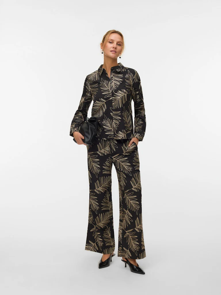 Vmgertrude L/s Shirt Wvn Btq Ga - Zwart Dessin - Afbeelding 3