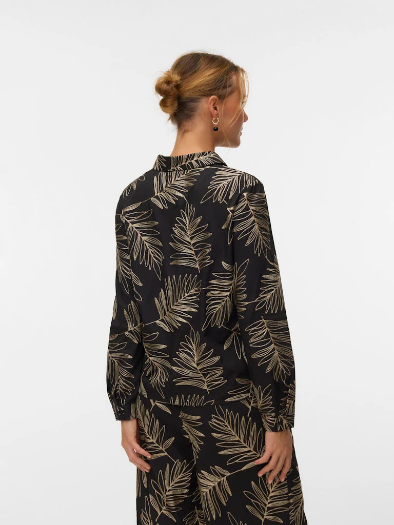 Vmgertrude L/s Shirt Wvn Btq Ga - Zwart Dessin - Afbeelding 6