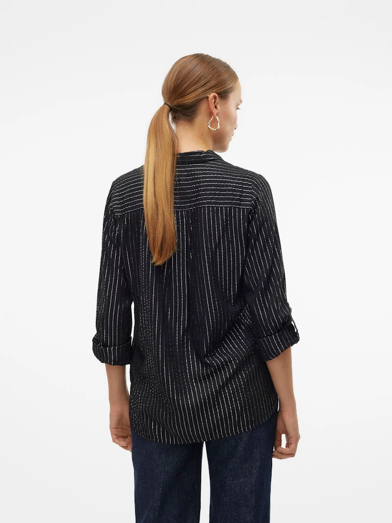 Vmbumpy Ls Glitter Shirt Wvn Ga Noos - Zwart Dessin - Afbeelding 4