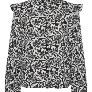 Vmsophia L/s Frill Shirt Wvn Boo - Zwart Dessin