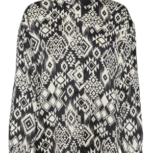 Vmgema Gida L/s Shirt Wvn Btq - Zwart Dessin