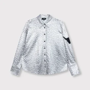 Ladies Knitted Leapord Blouse - Zilverkleurig
