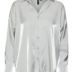 Vmqueeny Ls Shirt Wvn Ga - Zilverkleurig