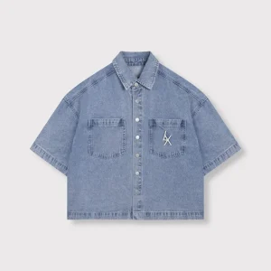 Denim S/s Blouse - Blue Denim