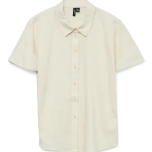 Vmvilna Ss Wide Shirt Wvn - Beige