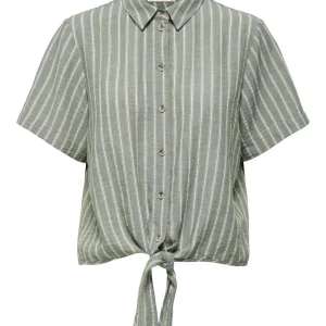 Jdyemilia S/s Knot Shirt Wvn Exp - Groen Dessin