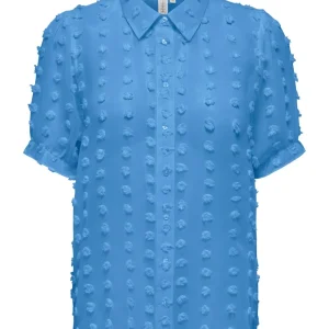 Onlpixi Ss Frill Shirt Wvn - Blauw