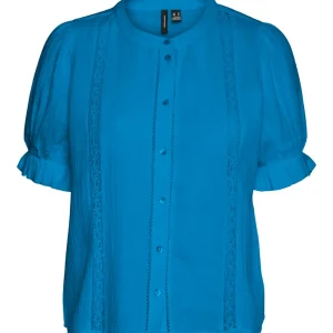 Vmnatali 2/4 Lace Short Top Wvn Ga - Kobalt