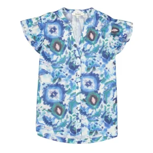 Garcia - Korte mouw blouses - 4319.39.0002 - Blauw Dessin