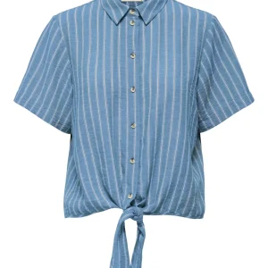 Jdyemilia S/s Knot Shirt Wvn Exp - Blauw Dessin