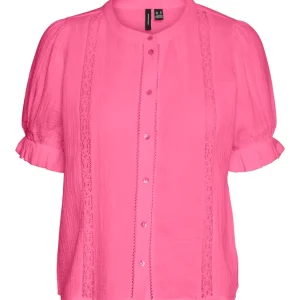 Vmnatali 2/4 Lace Short Top Wvn Ga - Roze