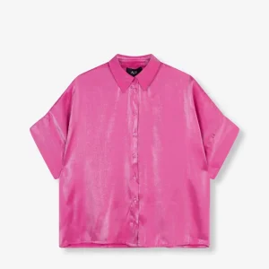 Shine Boxy Blouse - Pink
