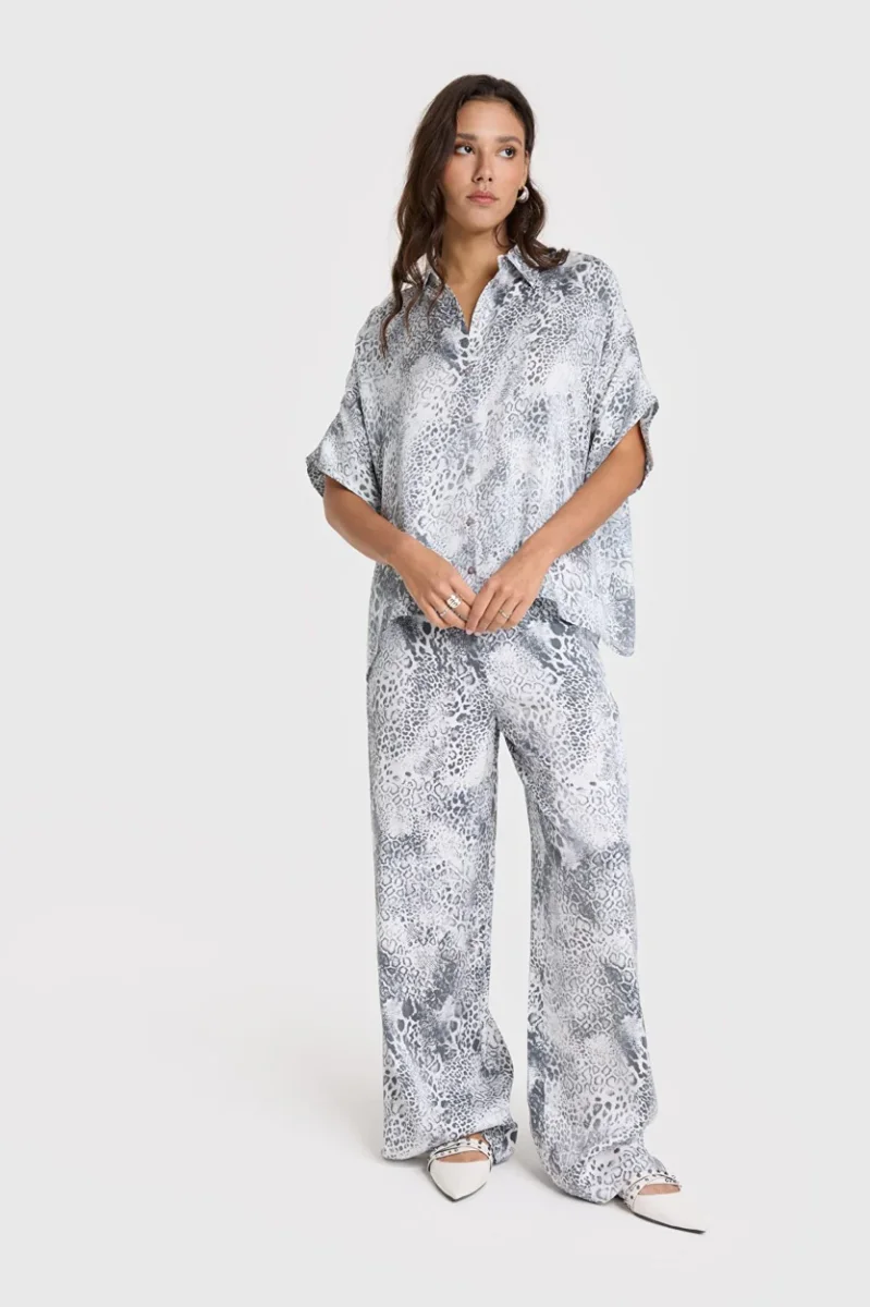 Animal Overzised Blouse - Grijs Dessin - Afbeelding 5