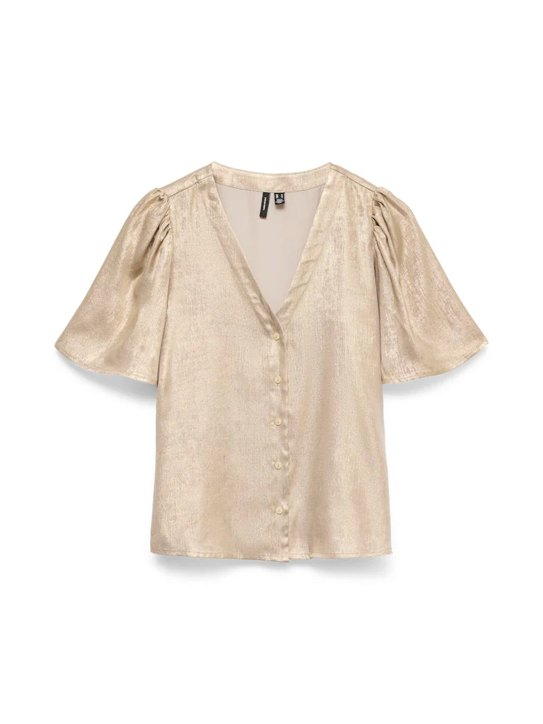 Vmamalia Ss V-neck Top Exp - Goudkleurig - Afbeelding 2