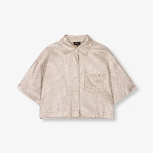 Foilke Cropped Blouse - Zilverkleurig