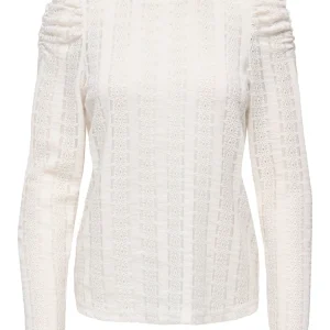 Onlmelanie L/s O-neck Top Jrs - Ecru