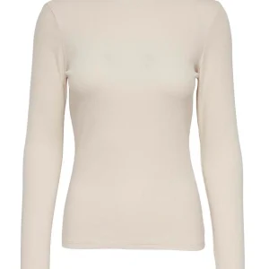 Onlleslie L/s Lace Mix Top Jrs Noos - Ecru