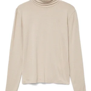 Vmlava Glitter Ls Highneck Top Noos - Ecru Dessin