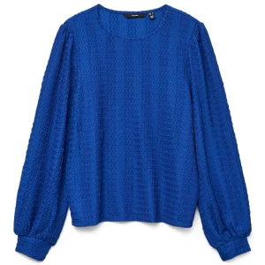 Vmjasmin Ls O-neck Top Jrs Ga - Kobalt