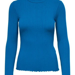 Jdyfransiska L/s Highneck Top Jrs N - Kobalt