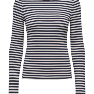 Onlelene L/s Fitted Top Jrs - Blauw Dessin