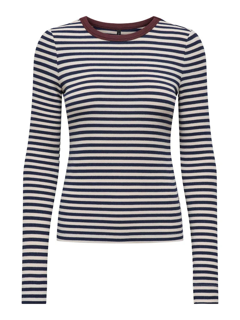 Onlelene L/s Fitted Top Jrs - Blauw Dessin - Afbeelding 2