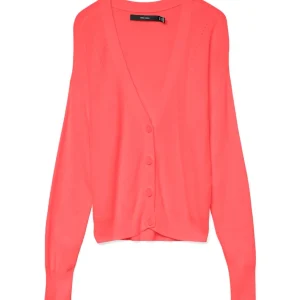 Vmnewlexsun Ls Short V-neck Car Ga - Koraal Rood