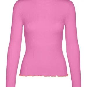 Vmevie Ls Contrast Edge Pullover Bo - Roze