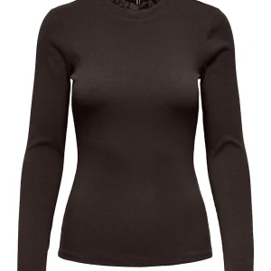 Onlleslie L/s Lace Mix Top Jrs Noos - Bruin