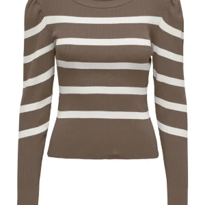 Onlsally Ls Puff Pullover - Bruin Dessin